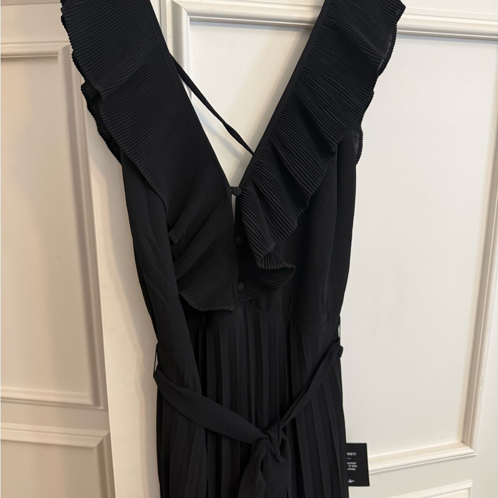 Lulu's Black Backless Ruffle Dress